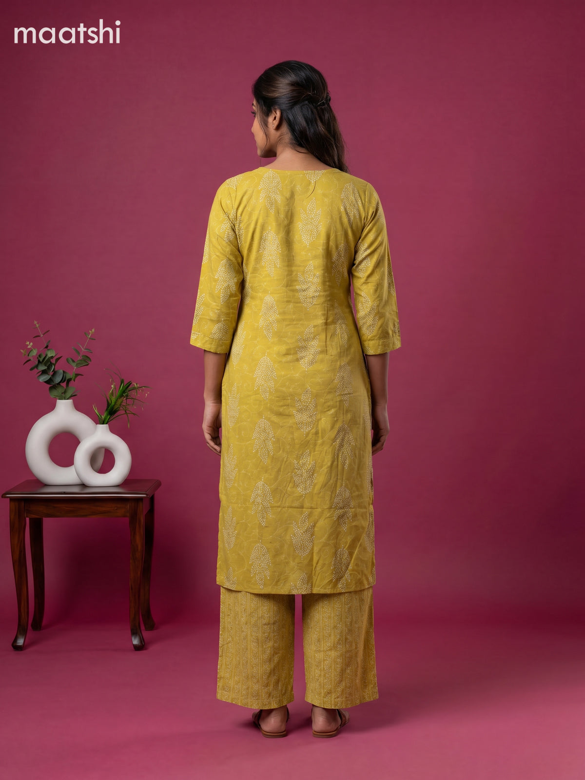 Mustard Yellow Cotton Printed & Simple Embroidery Work Straight Suit