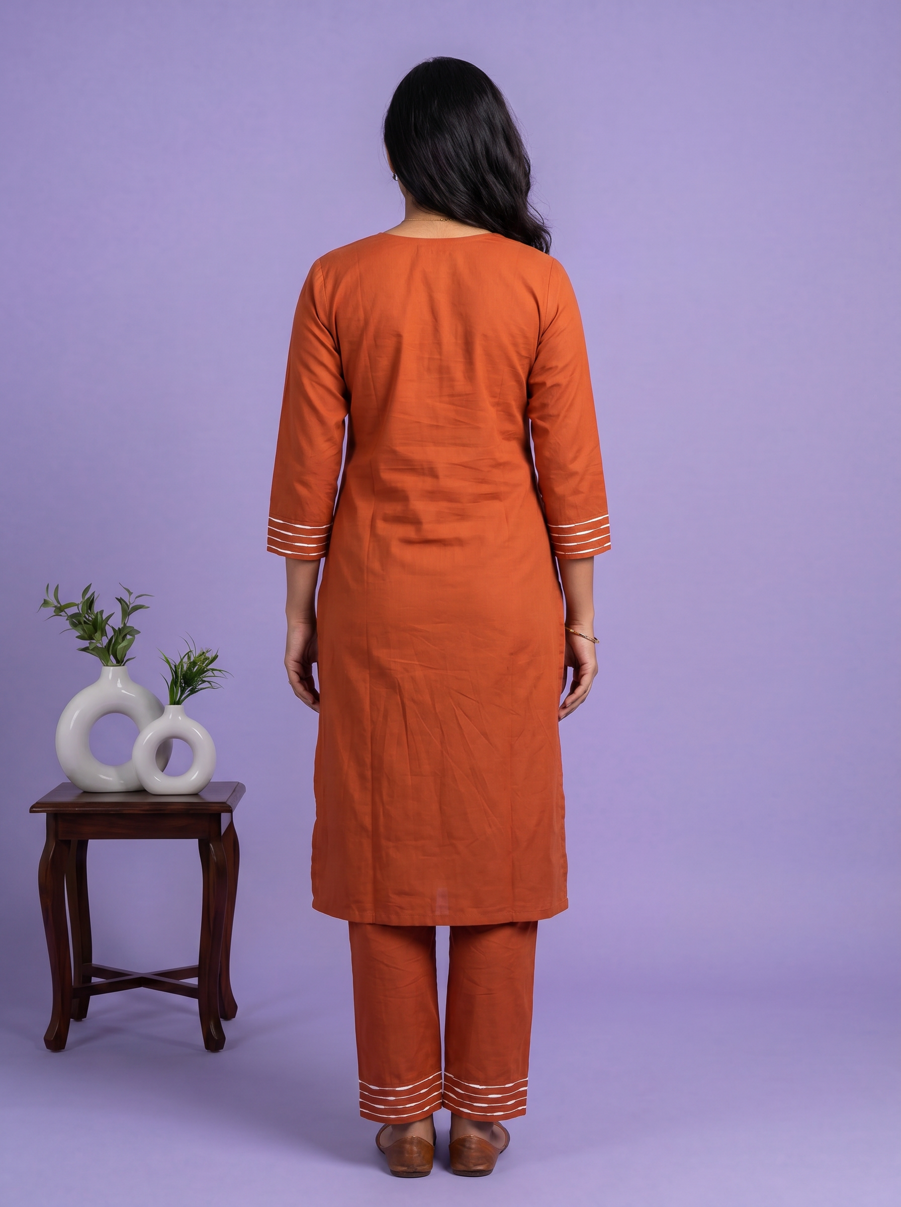 cotton floral printed straight kurti set