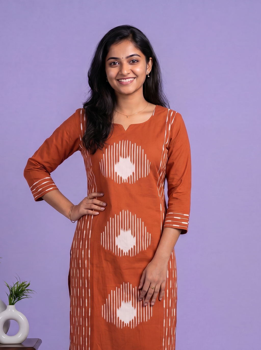 cotton floral printed straight kurti set