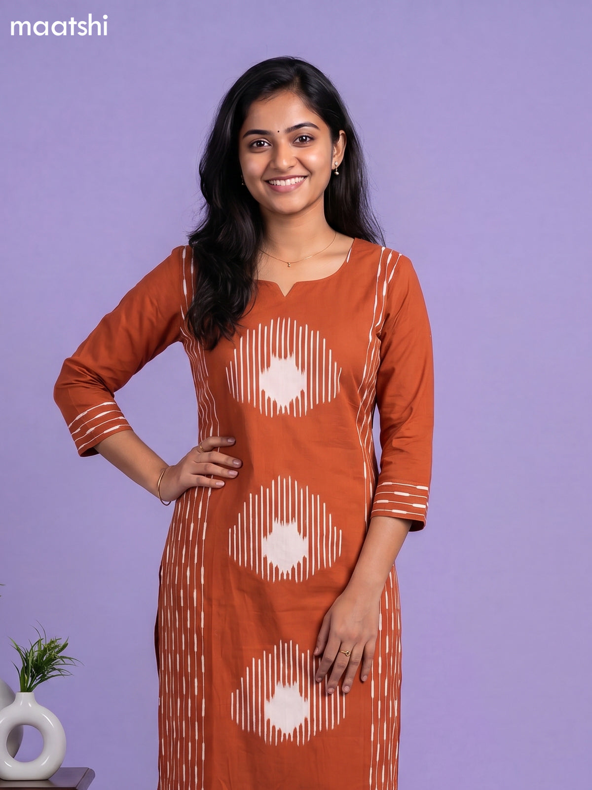 cotton floral printed straight kurti set