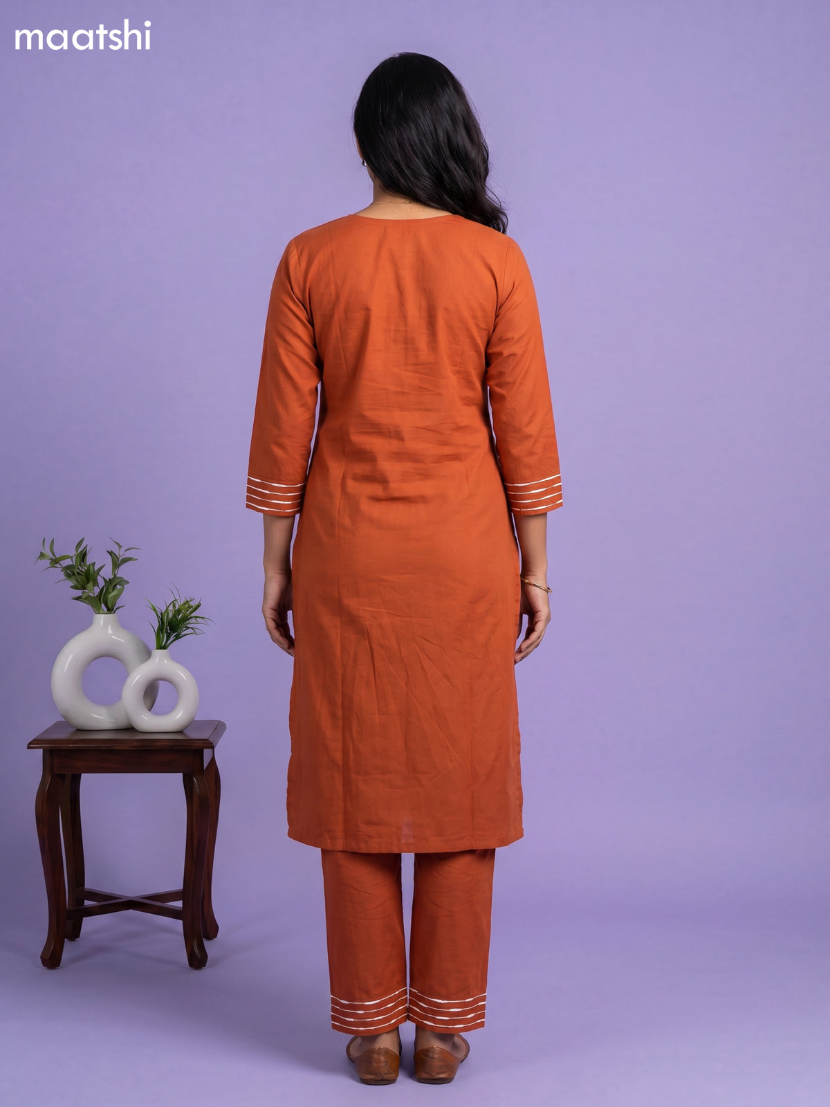 cotton floral printed straight kurti set