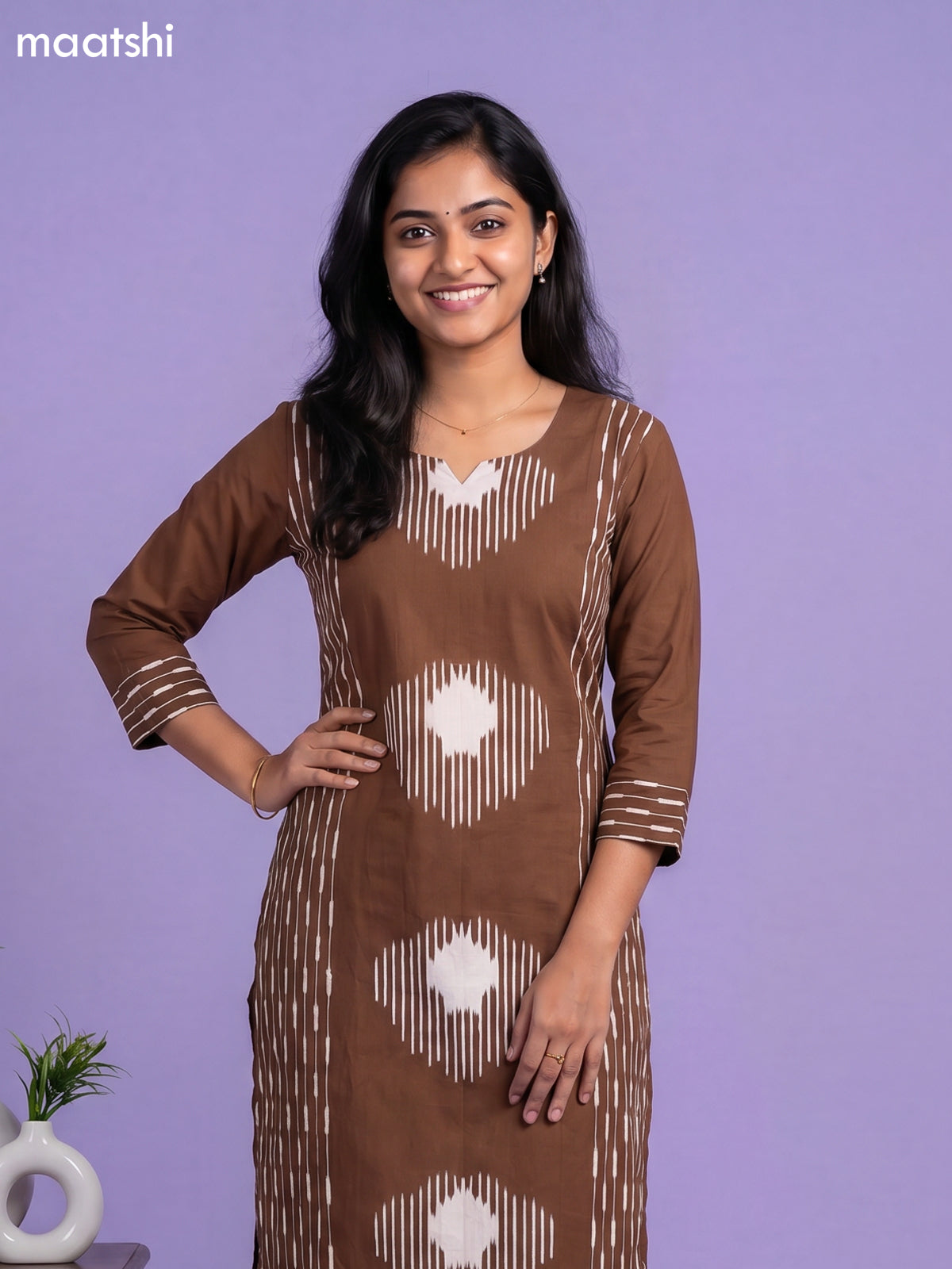 cotton floral printed straight kurti set