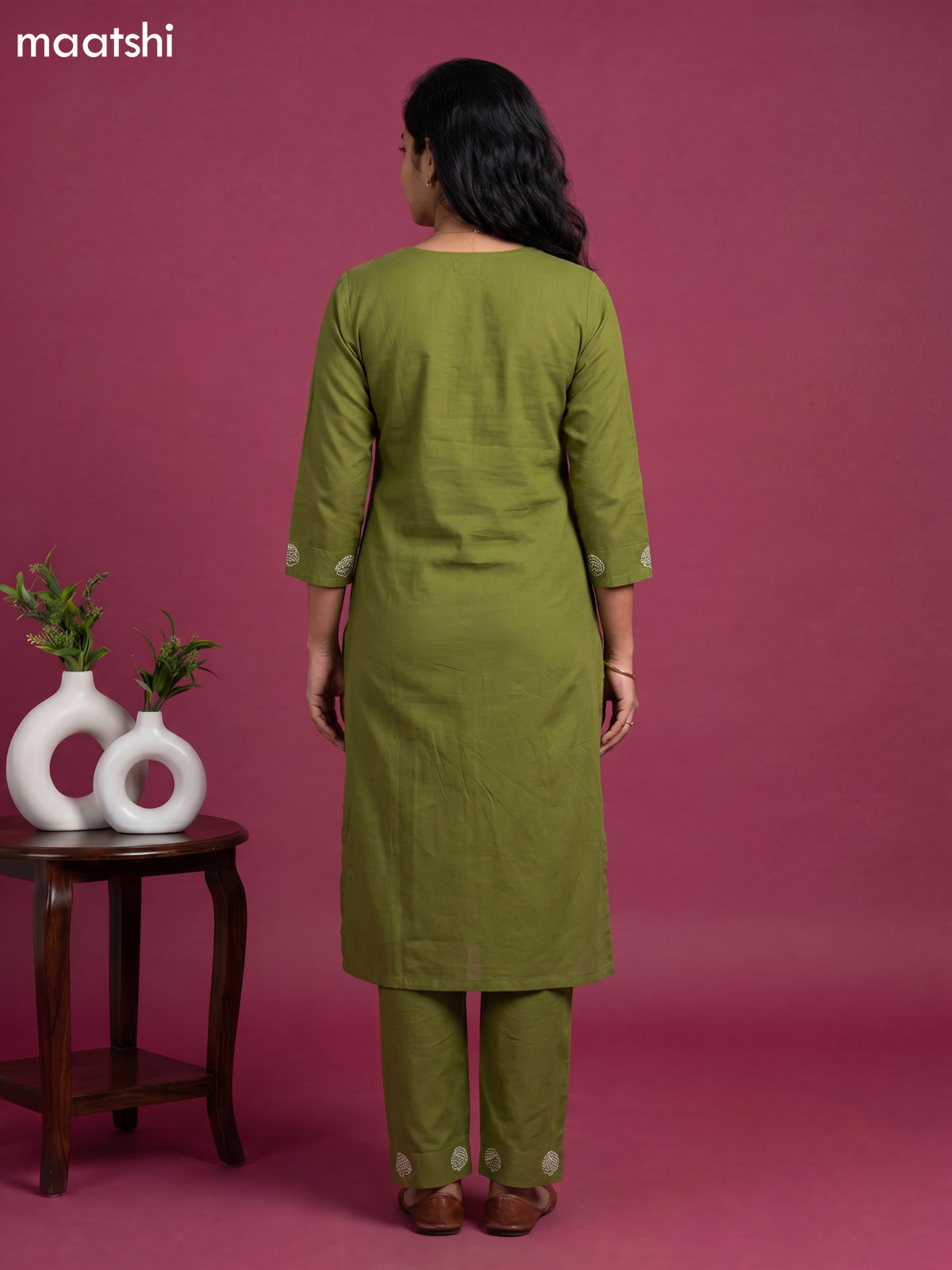 cotton floral printed straight kurti set