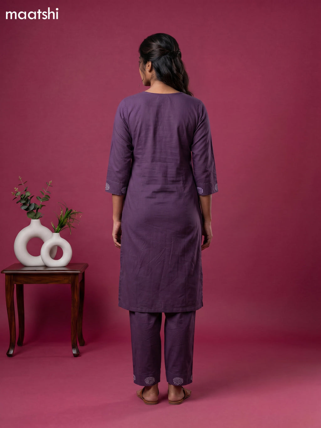 cotton floral printed straight kurti set