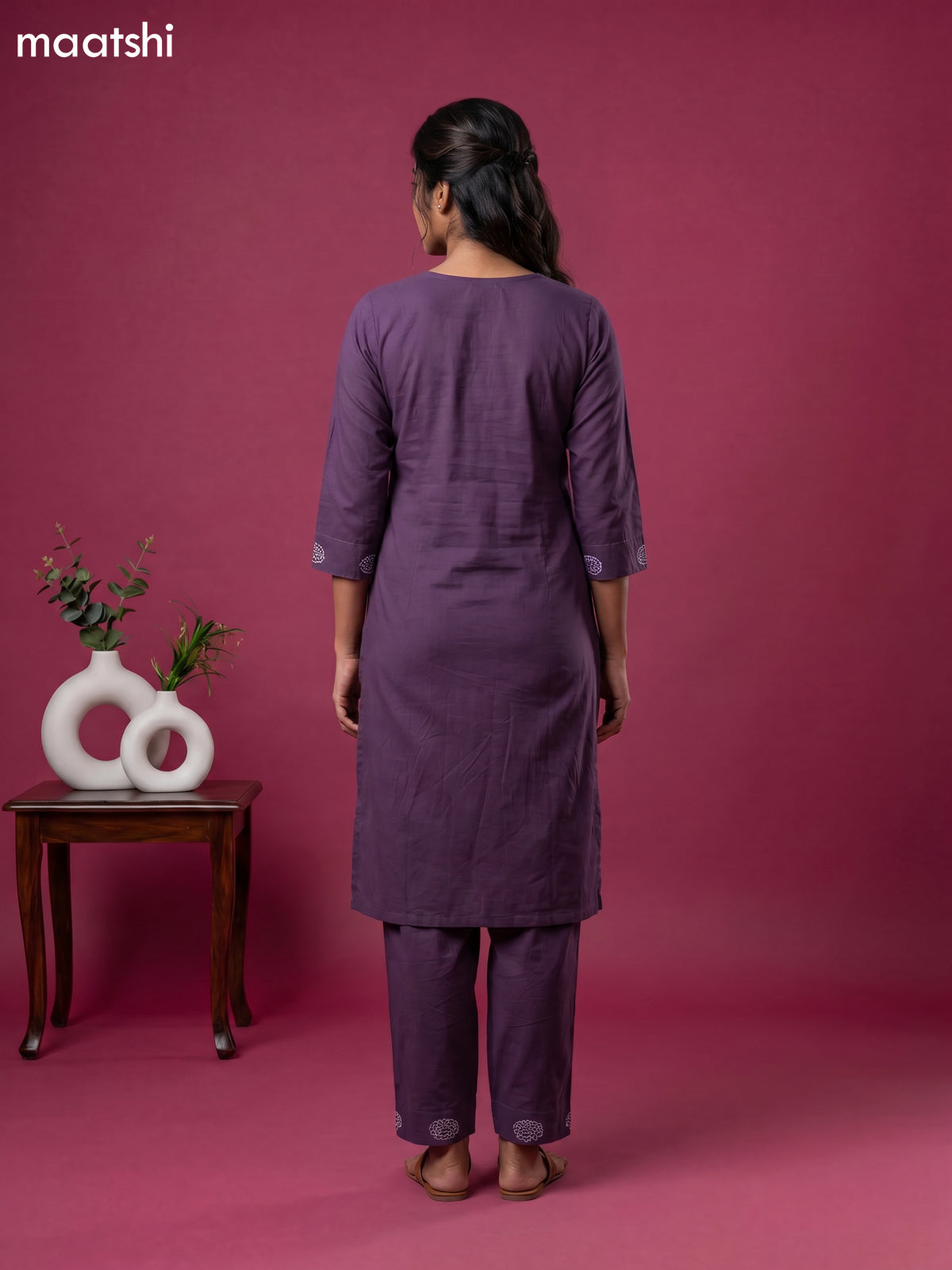 cotton floral printed straight kurti set