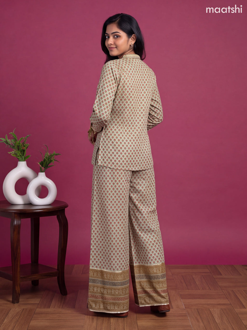 Beige and Yellow Muslin Printed Short Co-Ord Set