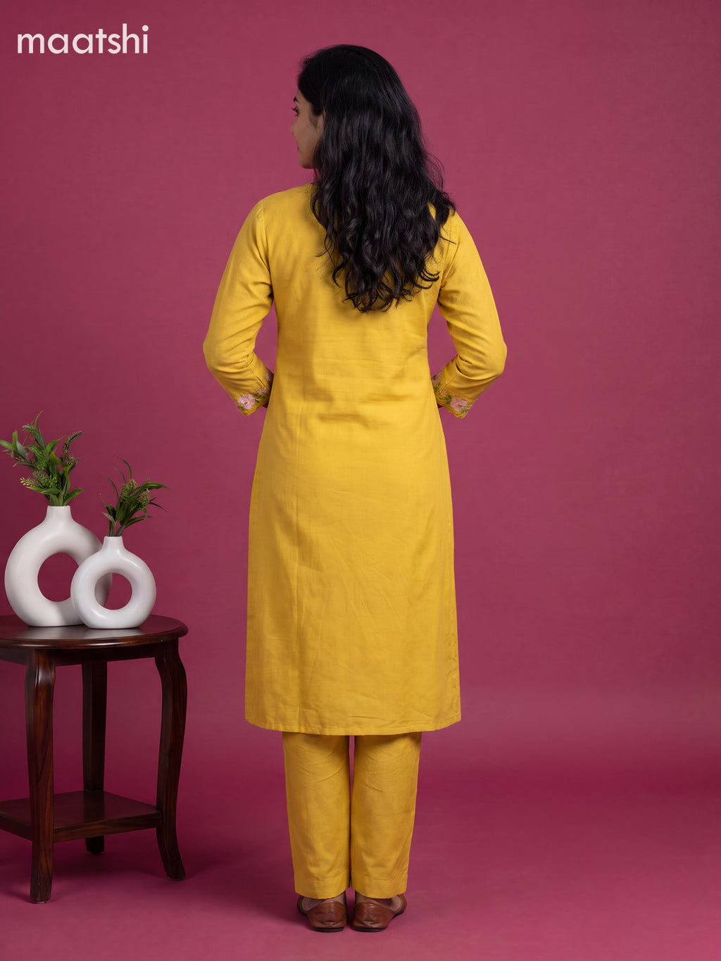 Yellow Art Silk Embroidery Work Anarkali Suit