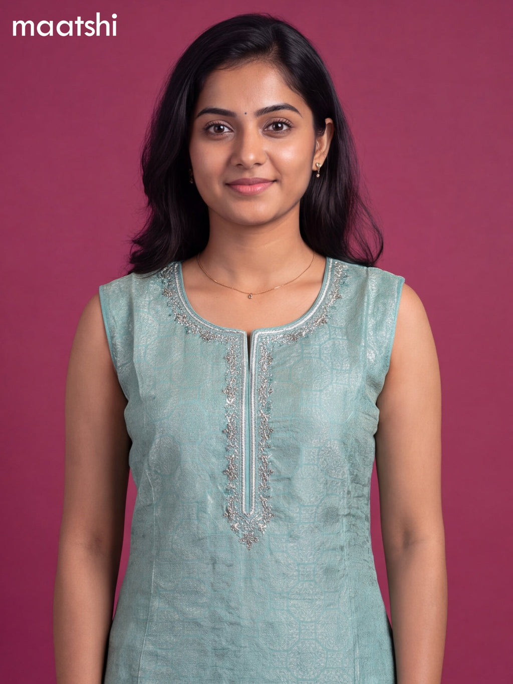Light Blue Art Silk Embroidery Banarasi Style Straight Suit