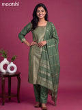 Green Art Silk Embroidery Banarasi Style Straight Suit