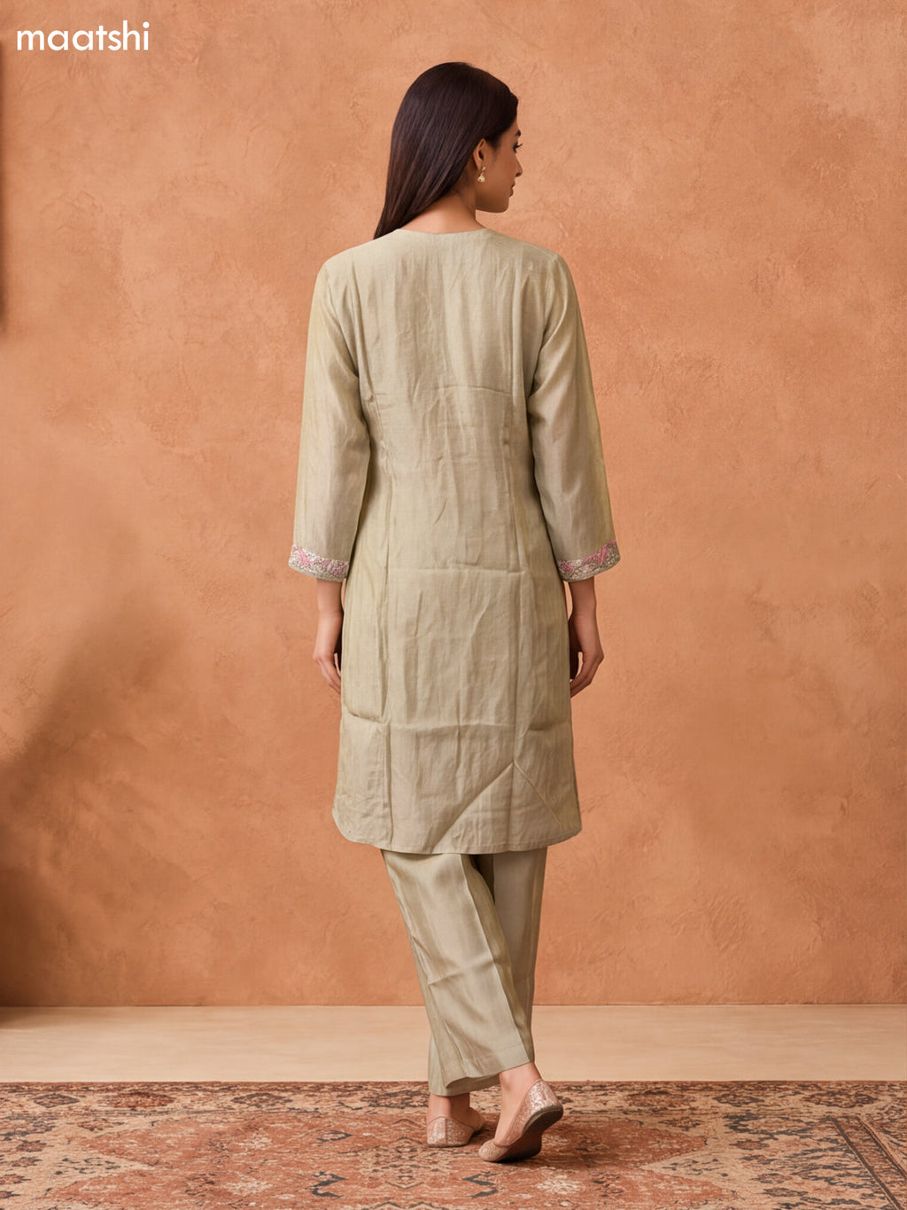 Pastel Green Tissue Embroidery Work Anarkali Suit