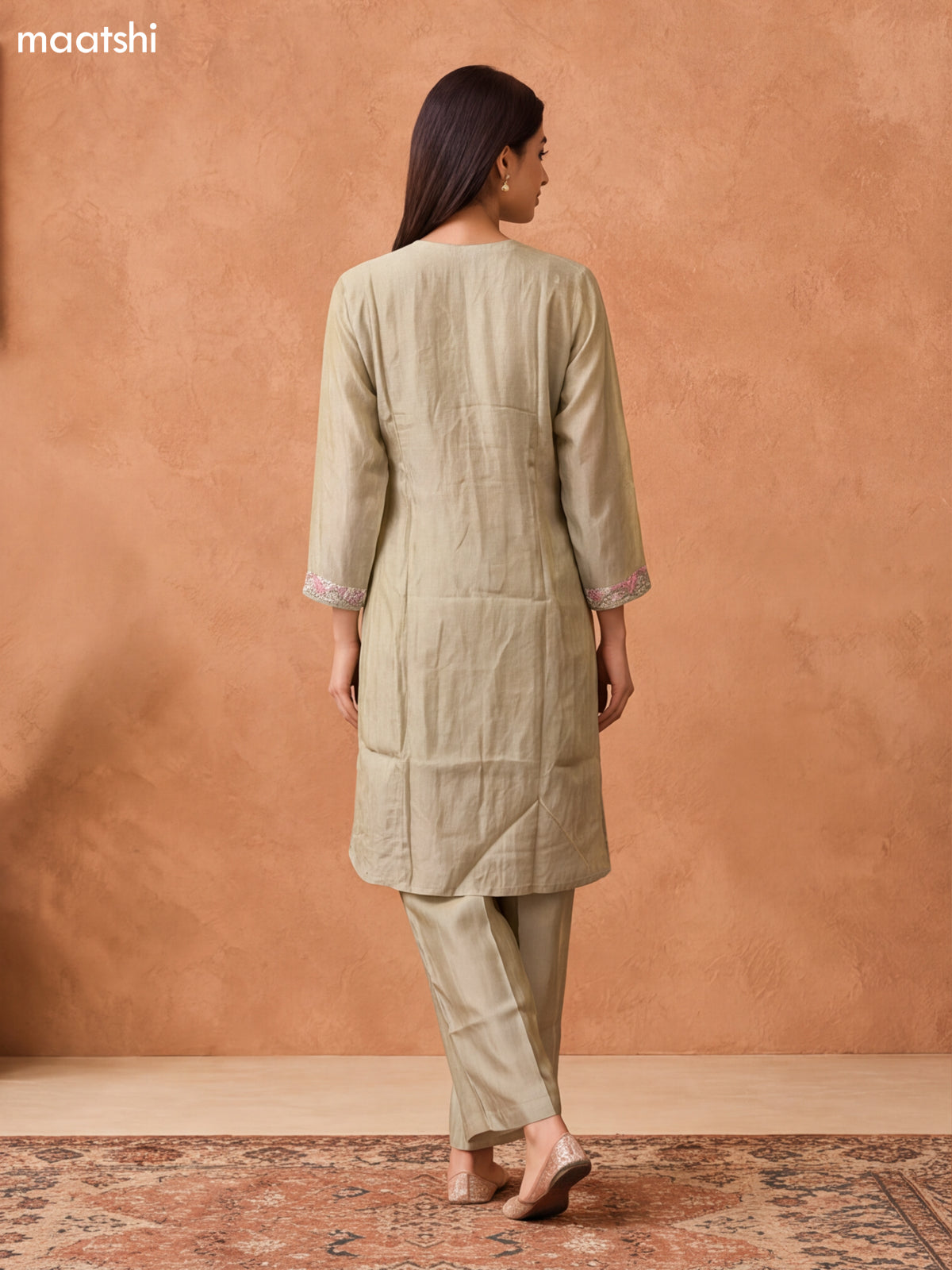 Pastel Green Tissue Embroidery Work Anarkali Suit