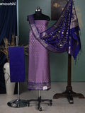 Dual Shade Of Purple and Violet Banarasi Silk Dress Material With Allover Zari Buttas