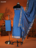 Blue Art Silk Dress Material With Zari Buttas and Bottom & Dupatta