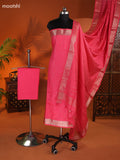 Mauve Pink Art Silk Dress Material With Zari Buttas and Bottom & Dupatta