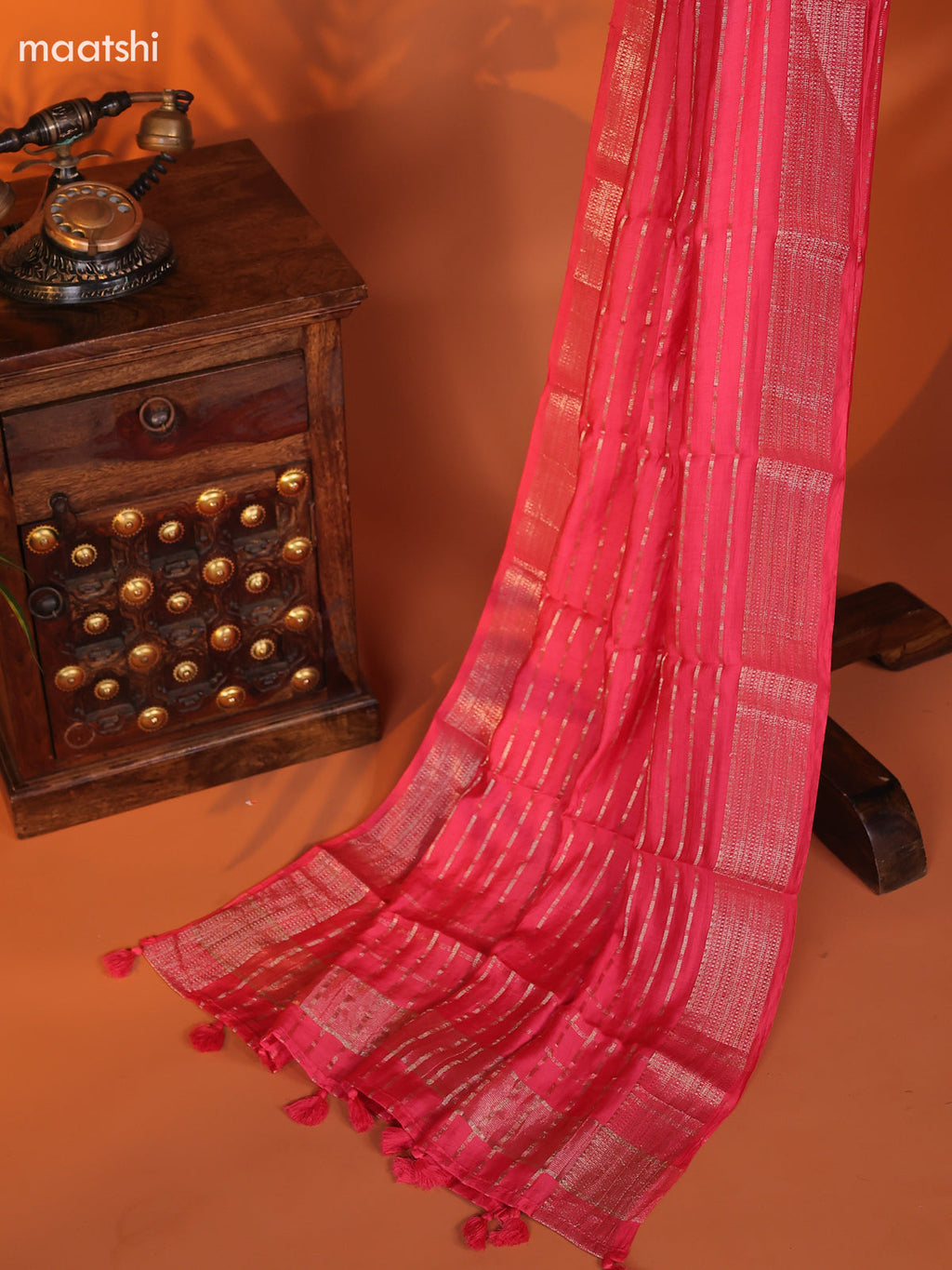 Mauve Pink Art Silk Dress Material With Zari Buttas and Bottom & Dupatta