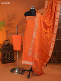 Orange Art Silk Dress Material With Zari Buttas and Bottom & Dupatta