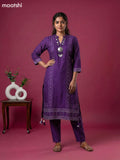 Violet Art Tussar Bandhini Printed Fish Cut Kurti Set