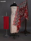 Beige and Maroon Chanderi Dress Material With Embroidery Work Pattern and Bottom & Dupatta