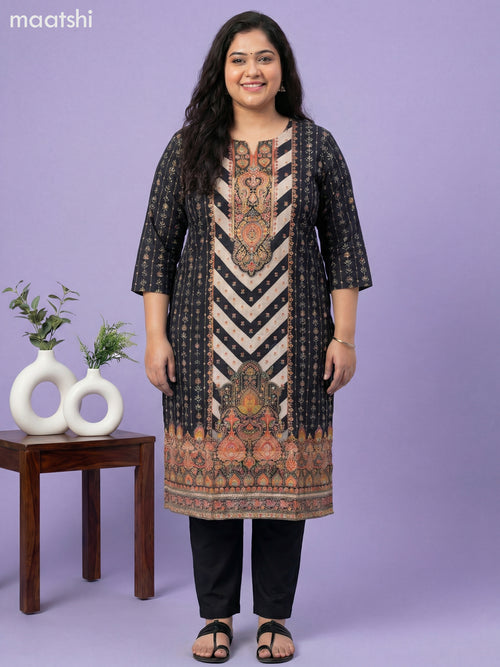 Black Art Tussar With Banarasi Style Straight Suit