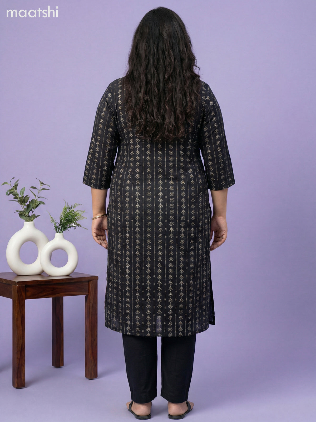 Black Art Tussar With Banarasi Style Straight Suit