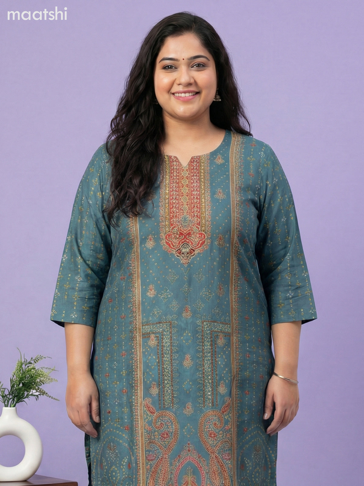 Grey Shade Art Tussar With Banarasi Style Straight Suit