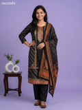 Black Art Tussar With Banarasi Style Straight Suit