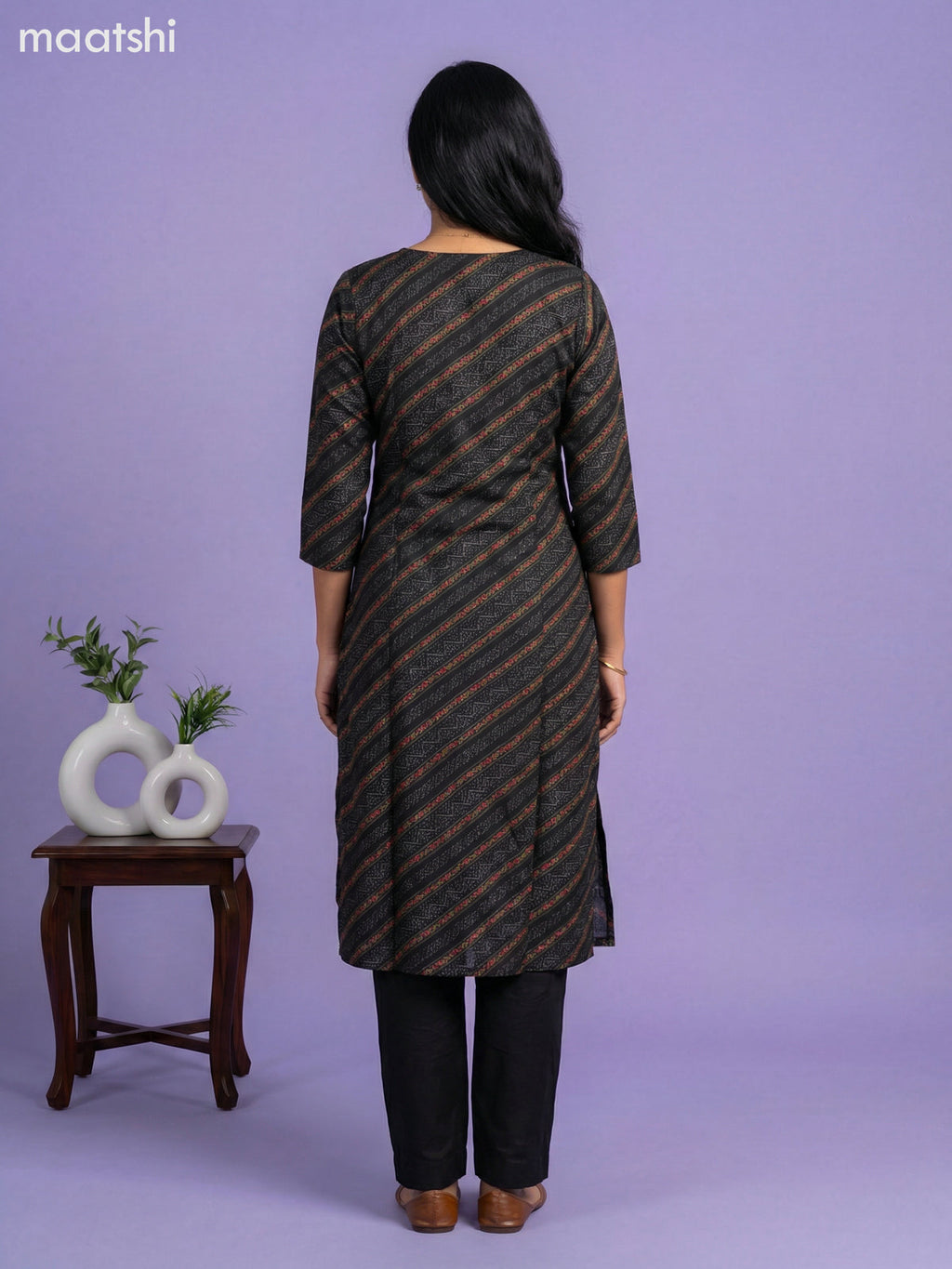 Black Art Tussar With Banarasi Style Straight Suit