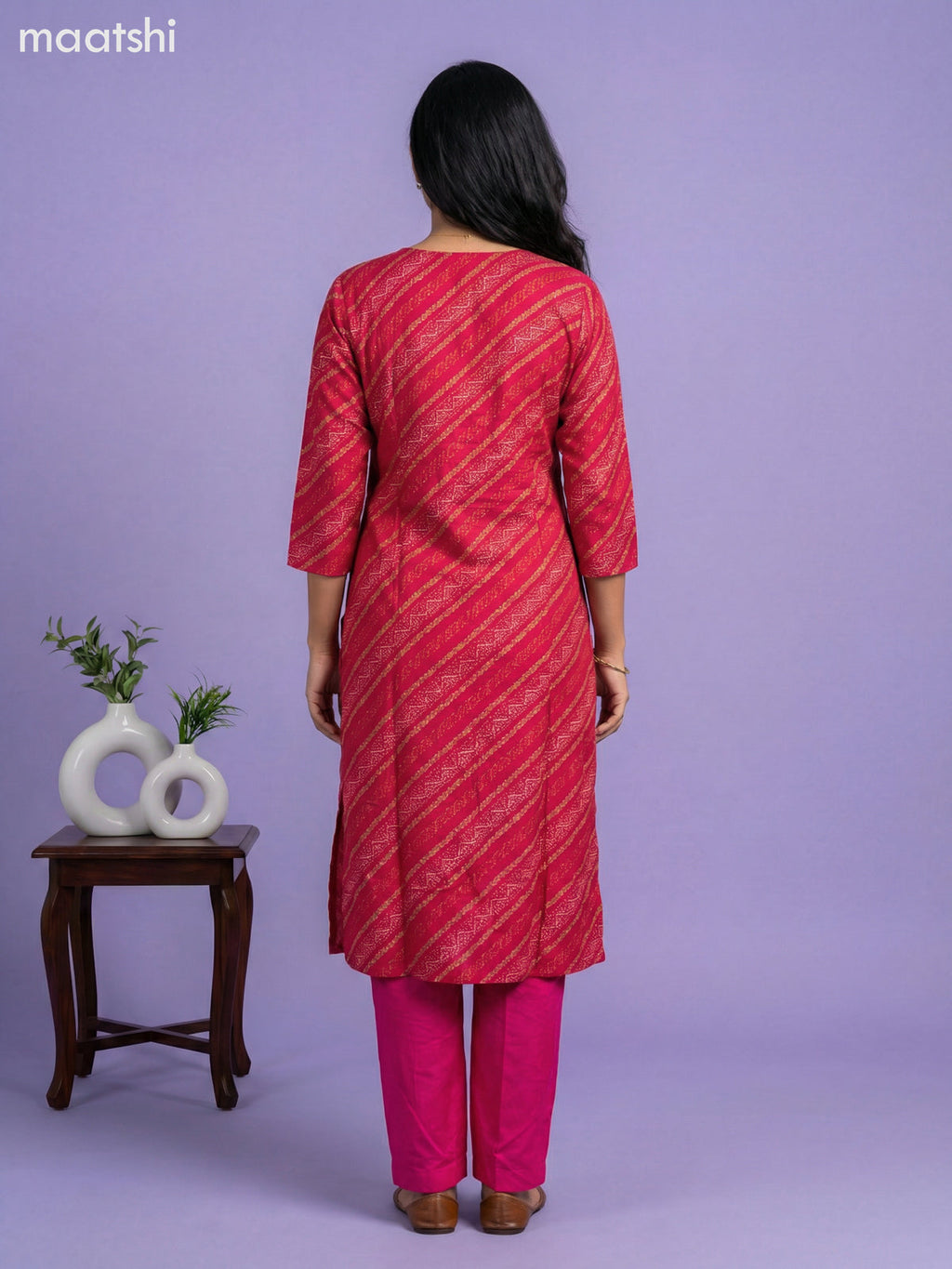 Pink Art Tussar With Banarasi Style Straight Suit
