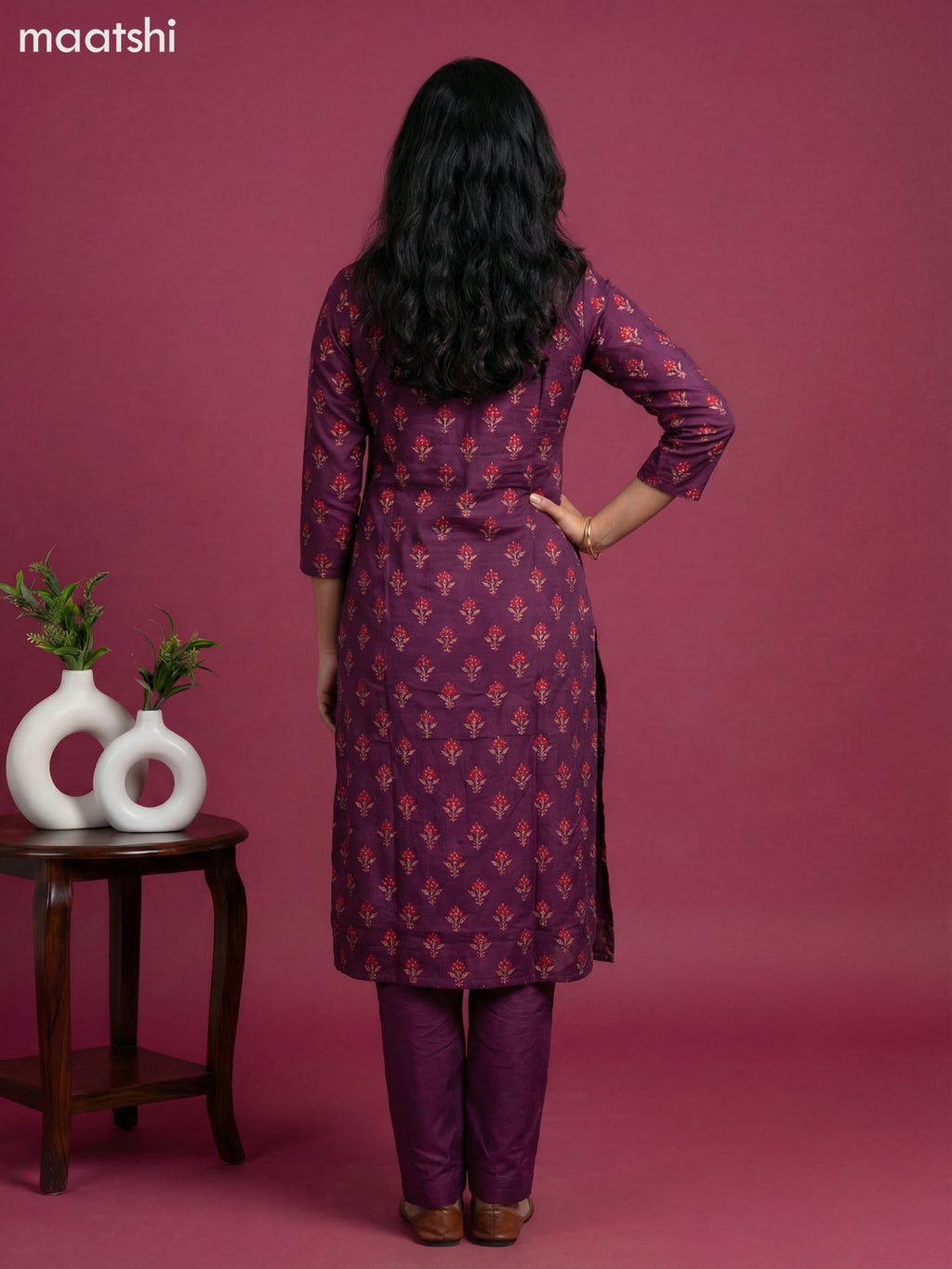 Wine Shade Art Tussar With Banarasi Style Straight Suit