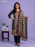 Black Art Tussar With Banarasi Style Straight Suit