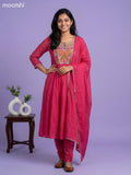 Pink Mul Chanderi Embroidery Work Anarkali Suit