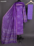Lavender Chanderi Dress Material With Butta Prints and Small Zari Border