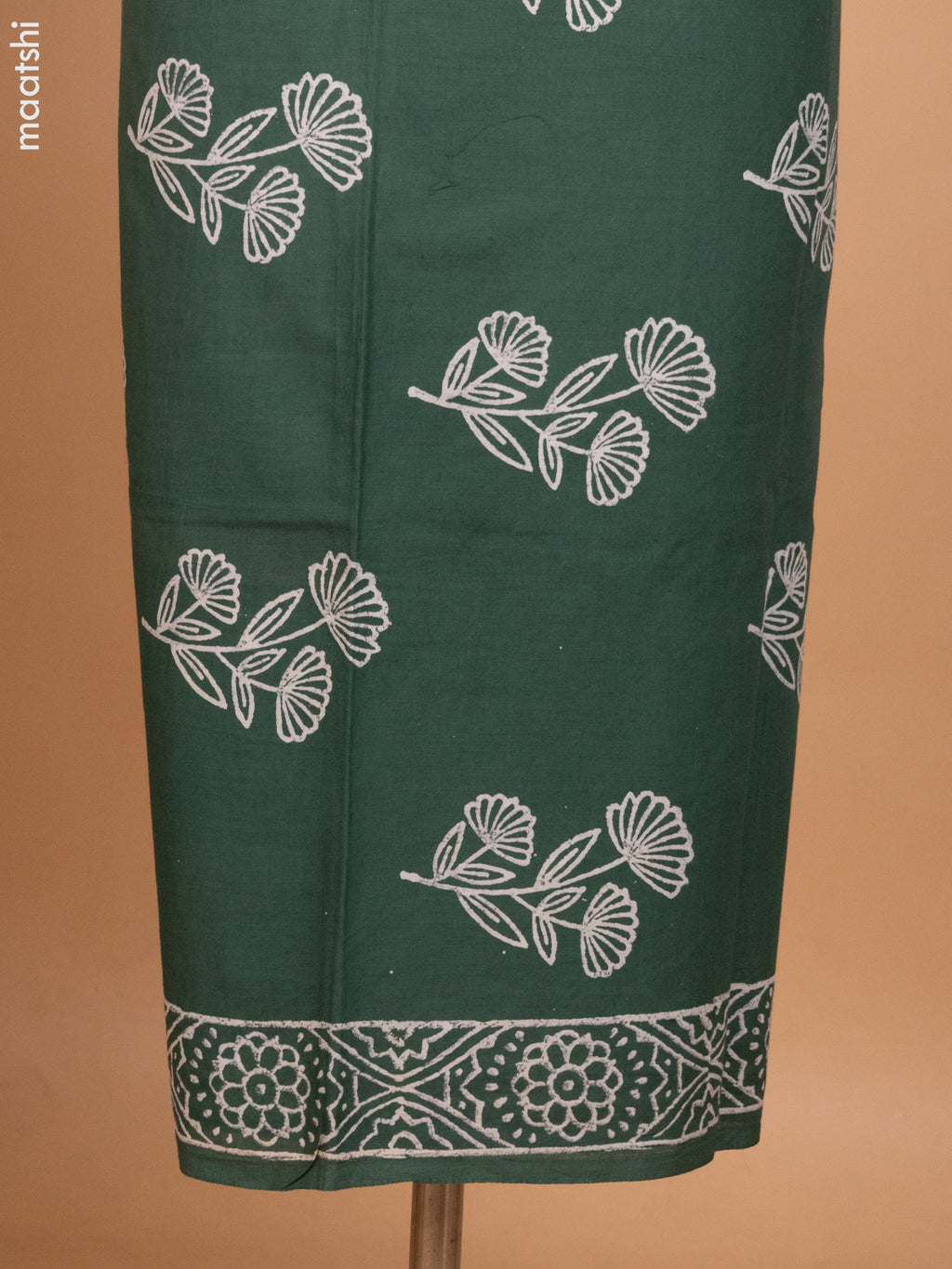 Green Mulmul Cotton Dress Material With Floral Butta Prints and Bottom & Kota Printed Dupatta