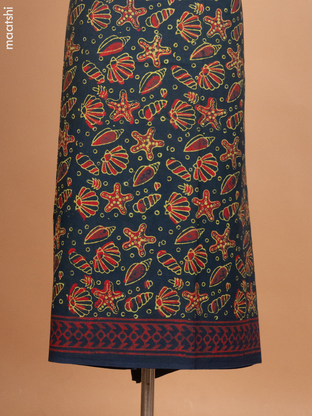 Green and Red Mulmul Cotton Dress Material With Allover Prints and Bottom & Kota Printed Dupatta