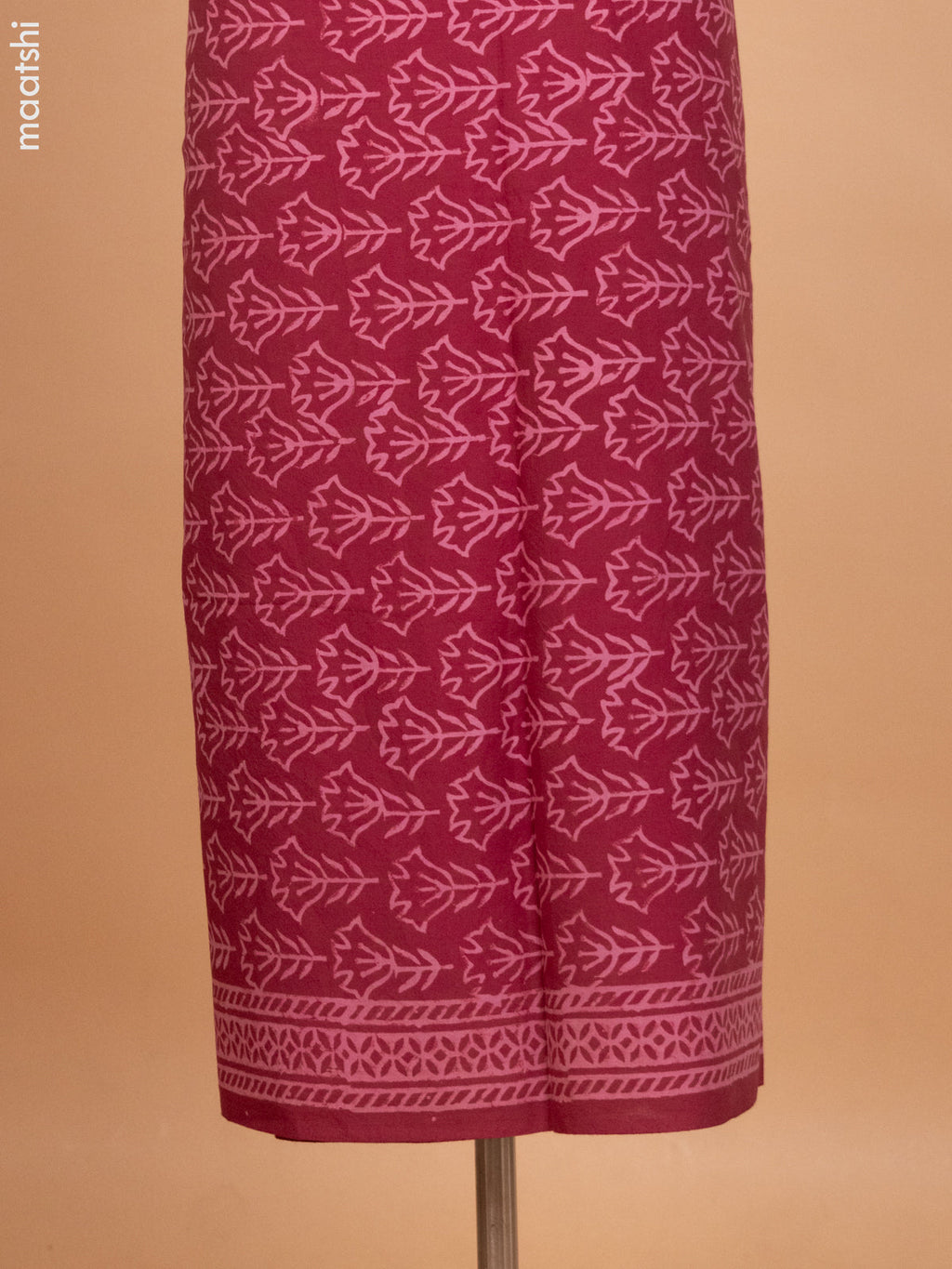 Maroon Mulmul Cotton Dress Material With Allover Prints and Bottom & Kota Printed Dupatta