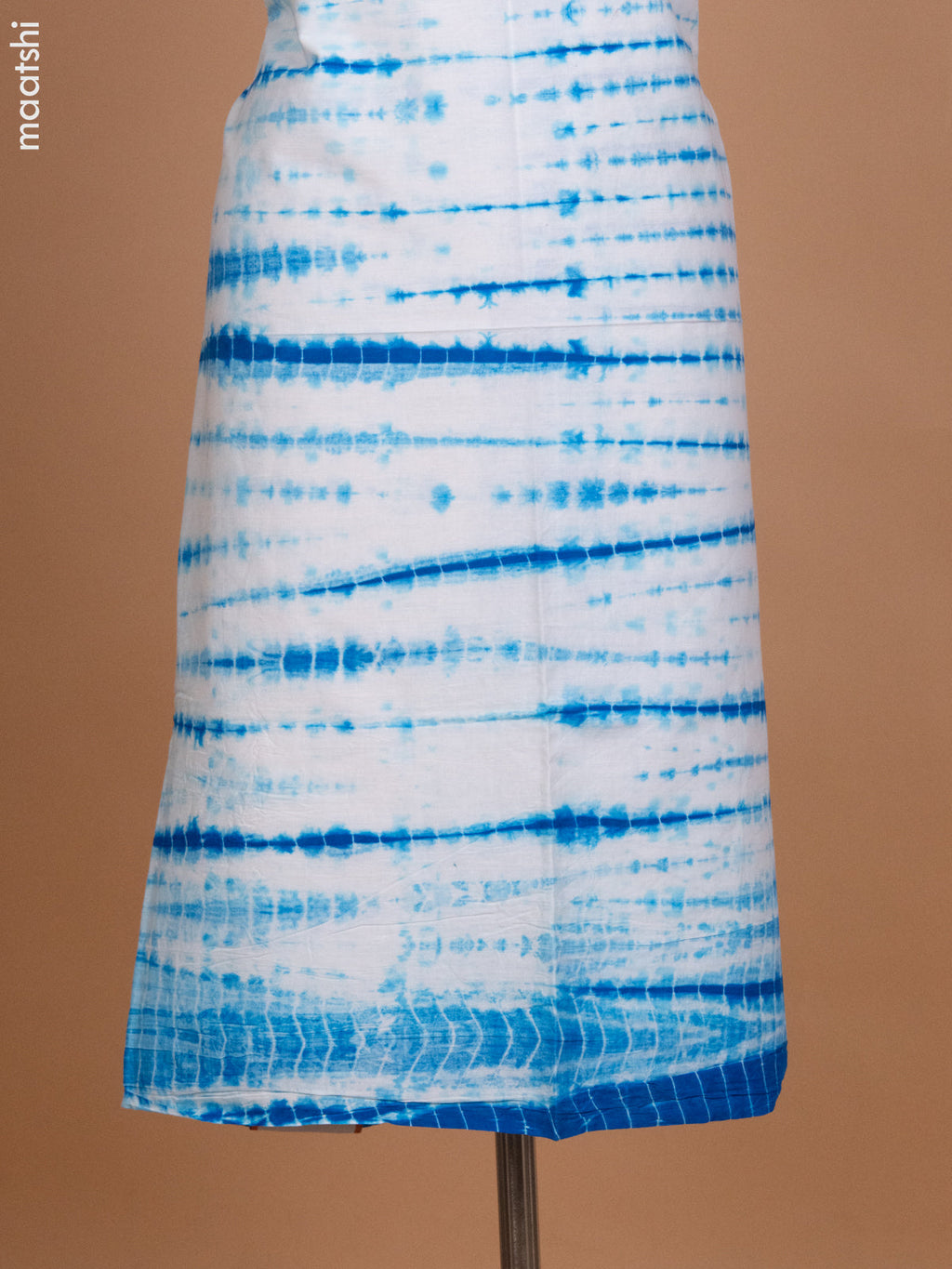 Off White Blue and Yellow Mulmul Cotton Dress Material With Allover Tie & Dye Prints and Bottom & Kota Printed Dupatta