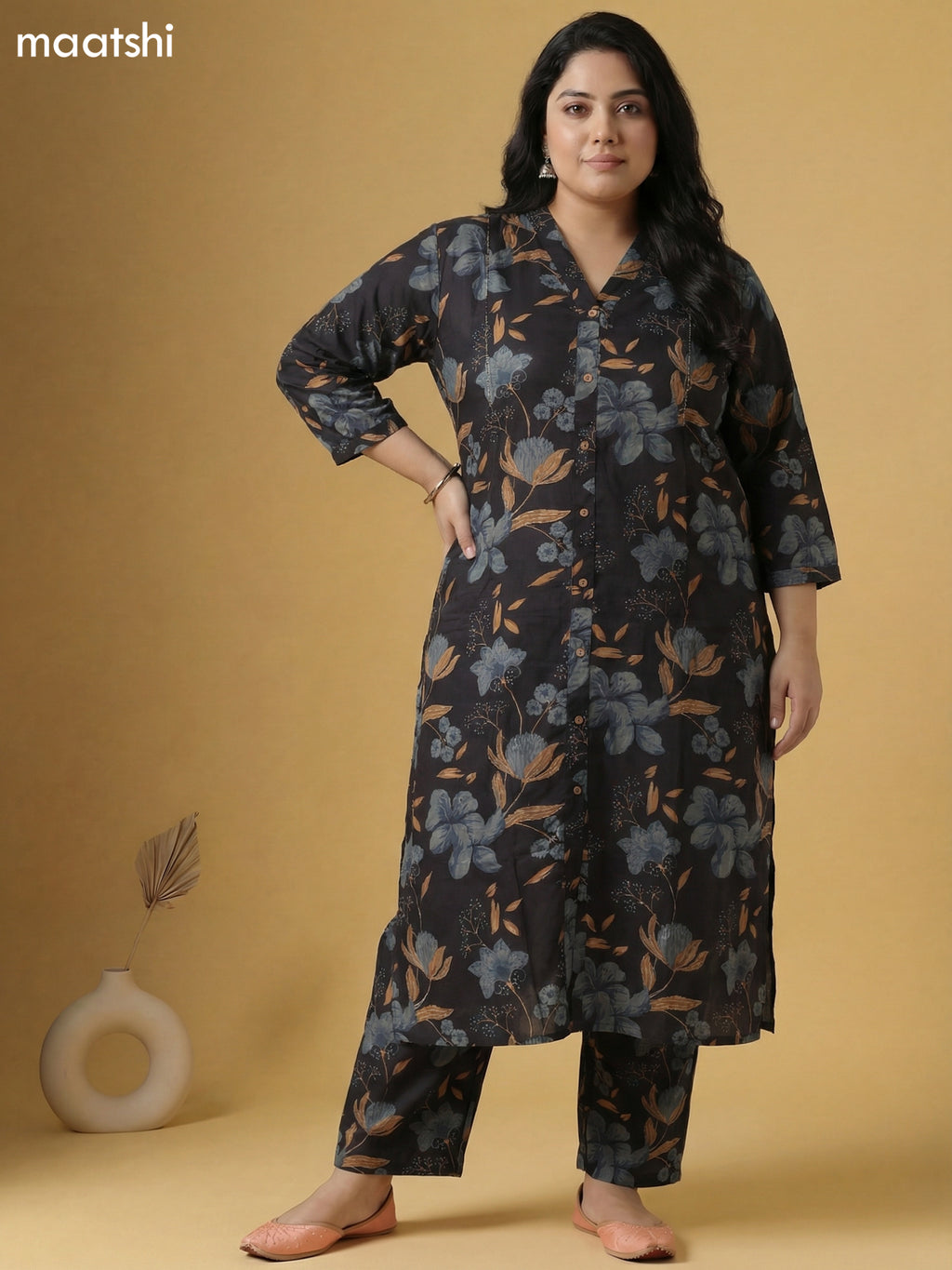 Black Cotton Kalamkari Printed Co-Ord Set