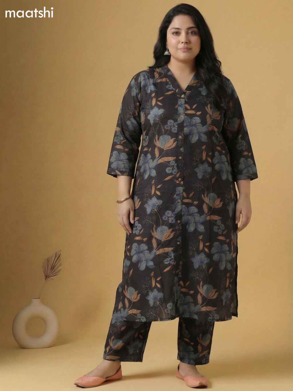 Black Cotton Kalamkari Printed Co-Ord Set