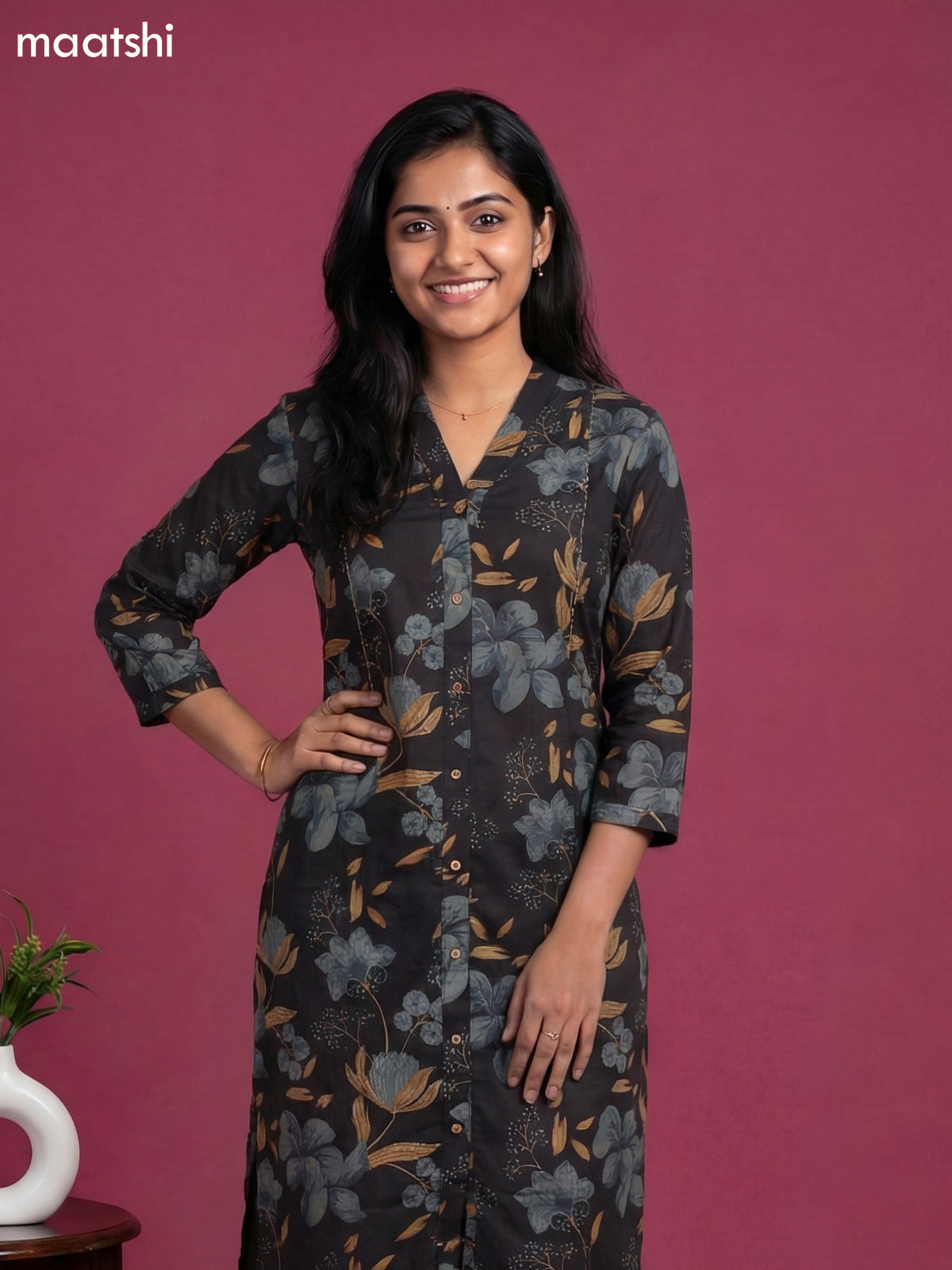Black Cotton Kalamkari Printed Co-Ord Set