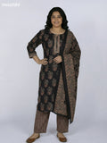Black Cotton Ajrakh Printed Straight Suit