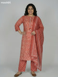 Rust Shade Cotton Printed Straight Suit