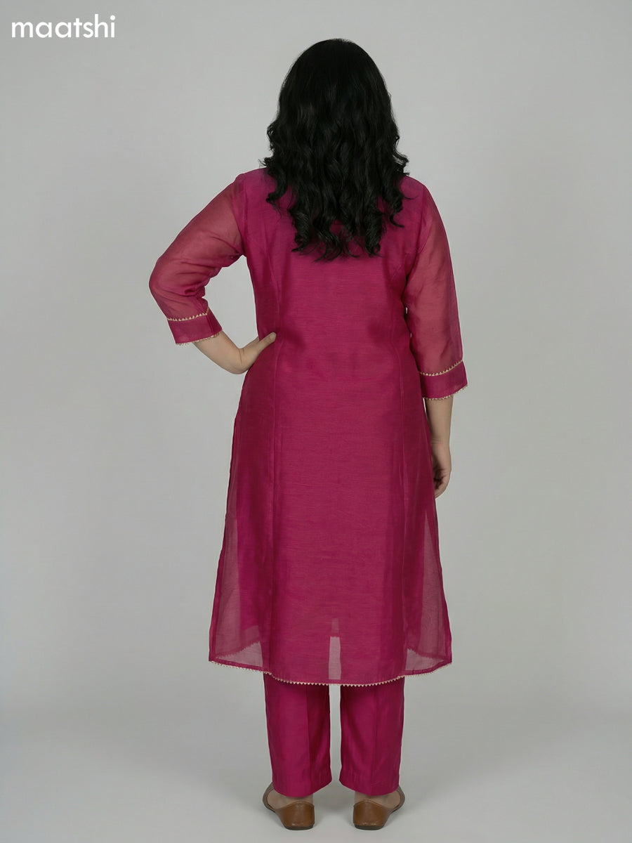 Pink Chanderi Embroidery Work Anarkali Suit
