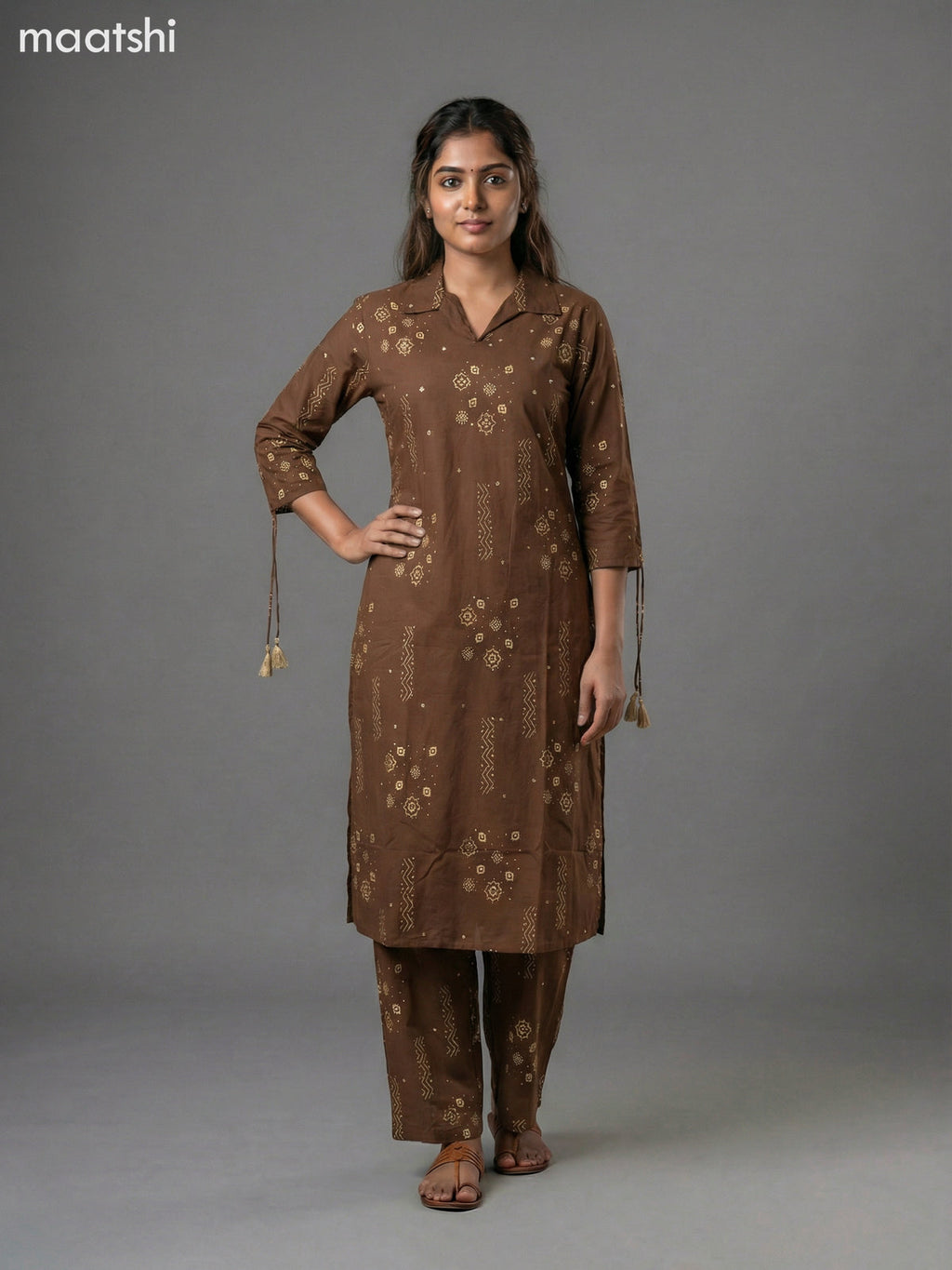 Dark Mehendi Green Cotton Printed Co-Ord Set Palazzo Pant