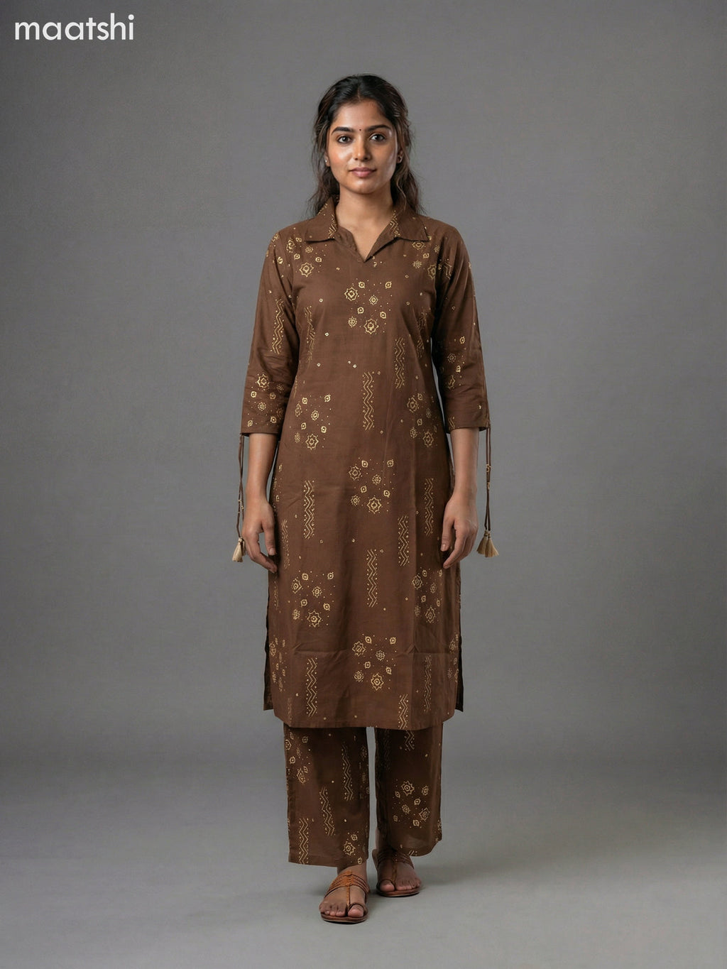 Dark Mehendi Green Cotton Printed Co-Ord Set Palazzo Pant