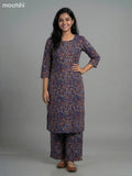 Blue Cotton Floral Printed Co-Ord Set