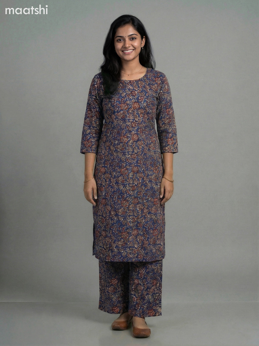 Blue Cotton Floral Printed Co-Ord Set