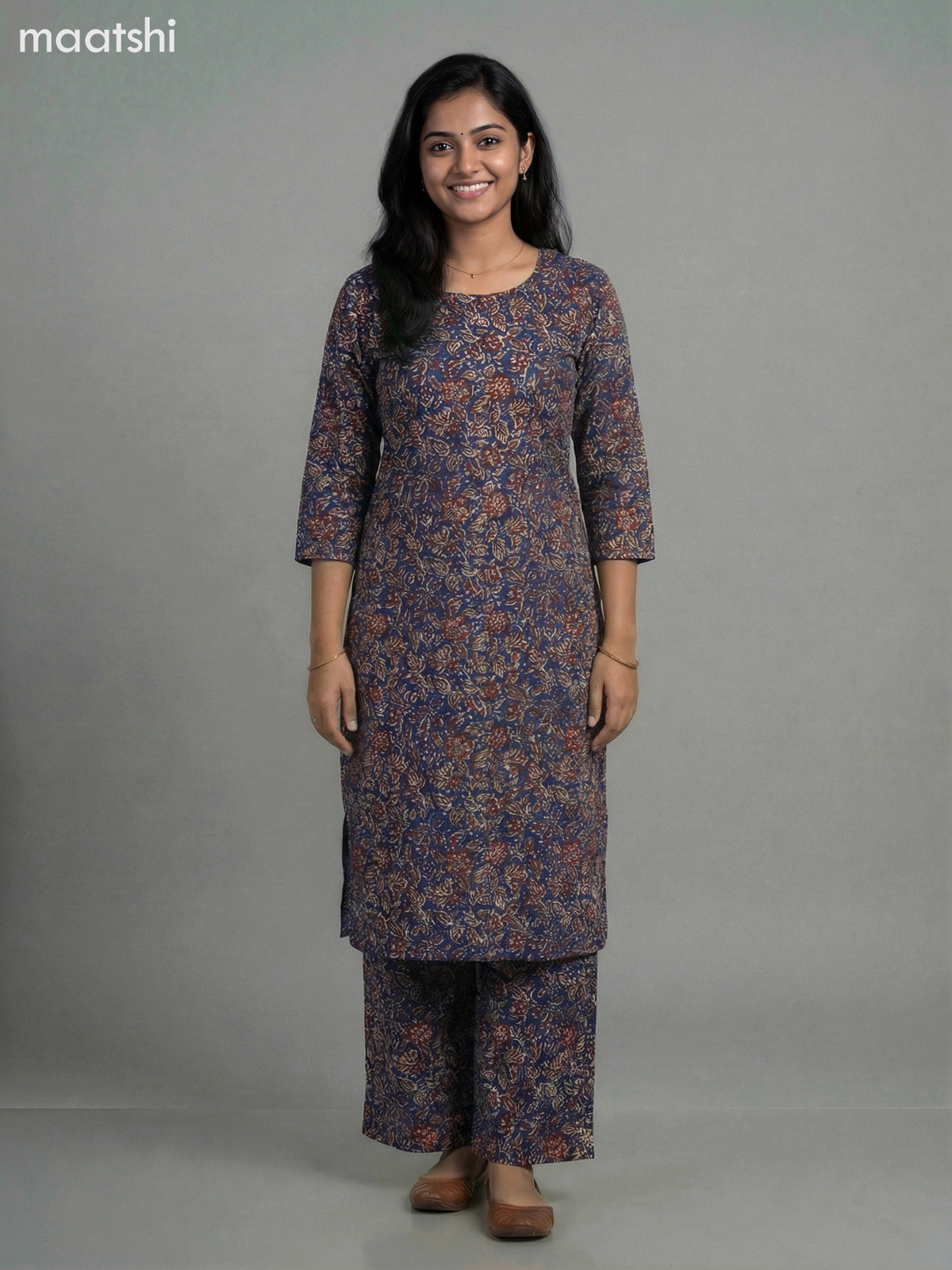 Blue Cotton Floral Printed Co-Ord Set