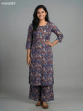 Blue Cotton Floral Printed Co-Ord Set