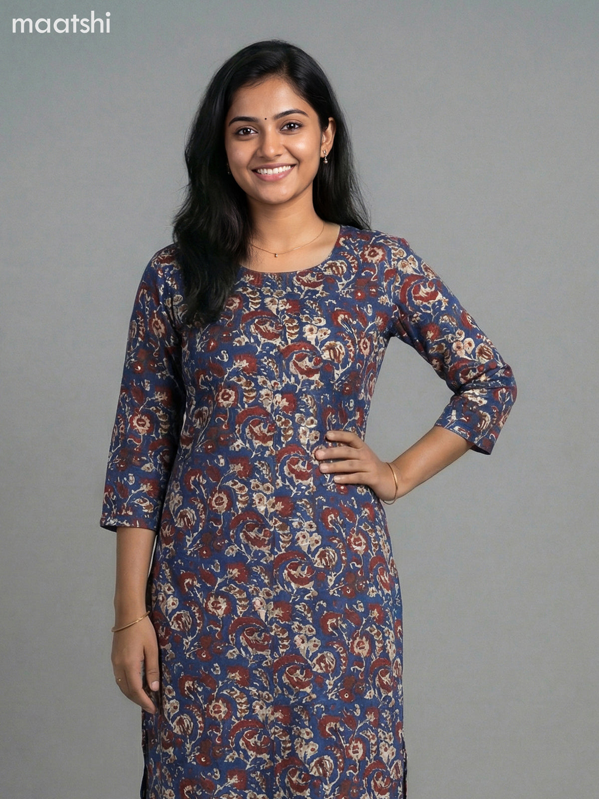 Blue Cotton Floral Printed Co-Ord Set