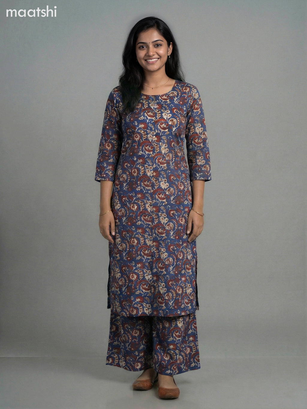 Blue Cotton Floral Printed Co-Ord Set